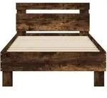 vidaXL Bettgestell mit Kopfteil R&auml;uchereiche 90x200 cm Holzwerkstoff