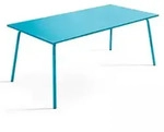Oviala Business Rechteckiger Gartentisch aus blauem Metall - Oviala