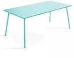Oviala Business Rechteckiger Gartentisch aus t&uuml;rkisfarbenem Metall 120 cm -...