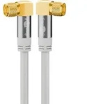 Goobay 70485 SAT Antennenkabel (135 dB typ), 4x geschirmt, 5 m, Wei&szlig; - vergoldet,