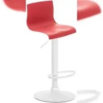 CLP Barhocker Hover Kunststoff rot/Metall matt weiss