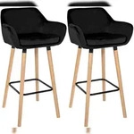 CLP 2er Set Barhocker Grant Samt schwarz