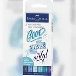 Faber Castell Tuschestift Pitt Artist Pen Lettg 6er Blaut&ouml;ne