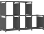 vidaXL W&uuml;rfel-Regal 5 F&auml;cher Grau 103x30x72,5 cm Stoff