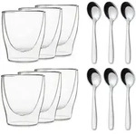 Feelino DUOS doppelwandiges Glas 80 ml Thermofunktion inkl. Edelstahl-L&ouml;ffel