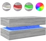 vidaXL Couchtisch mit LED-Leuchten Grau Sonoma 90x50x40 cm