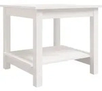 vidaXL Couchtisch Wei&szlig; 50x50x45 cm Massivholz Kiefer