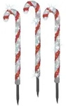 MARELIDA LED Zuckerstangen Gartendeko Weihnachtsbeleuchtung Timer 3 St&uuml;ck