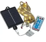 MARELIDA LED Solar Lichterkette Seil maritim Deko Kordel Tau 5m 8 Funkt. Fernb....