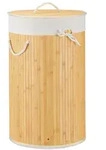 Relaxdays W&auml;schekorb Bambus, faltbare W&auml;schetonne mit Deckel, Volumen 70 l,