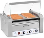 Royal Catering Hot Dog Grill - 9 Rollen - W&auml;rmeschublade - Edelstahl