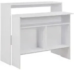 vidaXL Bartisch mit 2 Tischplatten Wei&szlig; 130x40x120 cm