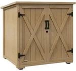 Outsunny - Gartenschrank - 77,5L x 88B x 90H cm - naturholz