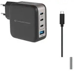 Conceptronic 4-Port 100W GaN USB-PD-Ladeger&auml;t mit USB-C-Ladekabel, USB-C x 3, USB-A