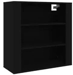 vidaXL Wandschrank Schwarz 80x33x80 cm Holzwerkstoff