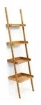 Relaxdays Leiterregal Bambus, HxBxT:176x44x37cm, 4-stufig, Standregal mit...