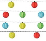 MARELIDA LED Solar Lampionkette 10 bunte Lampions 8 Funktionen 4,5m Garten...
