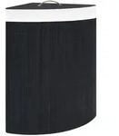 vidaXL Eck-W&auml;schekorb Bambus Schwarz 60 L