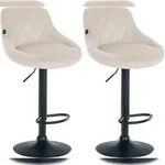 CLP 2er Set Barhocker Lazio Samt creme/schwarz
