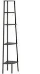 vidaXL Eckregal mit 5 Ablagen Schwarz 45,5x31,5x180 cm