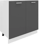 VCM K&uuml;chenm&ouml;bel Unterschrank Esilo Wei&szlig; / Anthrazit H. 82 x B. 80 x T. 46 cm