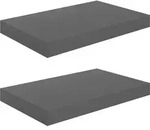 vidaXL Schweberegale 2 Stk. Hochglanz-Grau 40x23x3,8 cm MDF