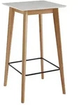 FineBuy Design Stehtisch 60x110x60 cm Wei&szlig; Bartisch Skandinavisch Eiche Tisch