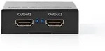 Nedis HDMI Splitter - 2-Port port(s) - 2x HDMI Output - 4K@60Hz - 18 Gbps - Metall -