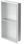 LuxeBath Duschnische 2 Ebenen 30x60 cm Silber aus Edelstahl Unterputz Rahmen