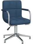 vidaXL Esszimmerstuhl Drehbar Blau Stoff
