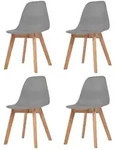 vidaXL Esszimmerst&uuml;hle 4 Stk. Grau Kunststoff