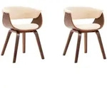 vidaXL Esszimmerst&uuml;hle 2 Stk. Creme Bugholz und Kunstleder