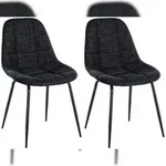 CLP 2er Set Stuhl Tom schwarz/Stoff