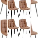 CLP 4er Set Esszimmerstuhl Antibes Kunstleder dunkelbraun