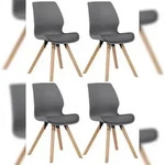 CLP 4er Set Stuhl Luna grau/Kunststoff