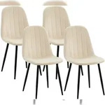 CLP 4er Set Esszimmerst&uuml;hle Baxter Samt Samt HBT: 88x45x54 cm creme
