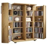 VCM CD / DVD Media Regal Engalo Honig-Eiche H. 93 x B. 60 x T. 31 cm
