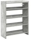 vidaXL Schuhregal Betongrau 60x25x81 cm Holzwerkstoff