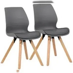 CLP 2er Set Esszimmerstuhl Luna Kunststoff HBT: 87x48x58 cm grau