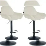 CLP 2er Set Barhocker Braga Stoff Stoff HBT: 89x51x52 cm creme schwarz
