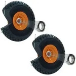 Baumarktplus 2x Sackkarrenrad PU-Rad 260x85 mm 3.00-4 60 mm versetze Nabe &Oslash; 20...