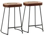 vidaXL Barhocker 2 Stk. Dunkelbraun 41x29x62 cm
