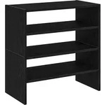 vidaXL Schuhregale 2 St&uuml;ck stapelbar Schwarze Eiche 60x30x30,5 cm