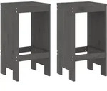 vidaXL Barhocker 2 Stk. Grau 40x36x75 cm Massivholz Kiefer