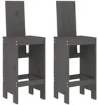vidaXL Barhocker 2 Stk. Grau 40x42x120 cm Massivholz Kiefer