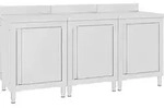 Gewerblicher Arbeitstisch mit Schrank 180x60x96 cm Edelstahl