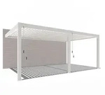 Weide Deluxe Plus Wand-Pergola Voll-Aluminium 4x6m mit Lamellendach wei&szlig;ᅠ
