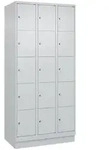 C+P Schlie&szlig;fachschrank Classic PLUS, Sockel, 3 Abteile, 1950x900x500mm, 7035/703