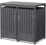 ML-Design M&uuml;lltonnenbox 2er f&uuml;r 2 Tonnen 240L 132x80x116,3 cm, Anthrazit,...