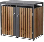 ML-Design M&uuml;lltonnenbox 2er f&uuml;r 2 Tonnen &agrave; 240 L &ndash; 132x80x116 cm,